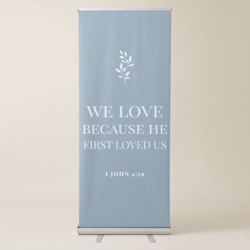 Dusty blue wedding entrance  retractable banner