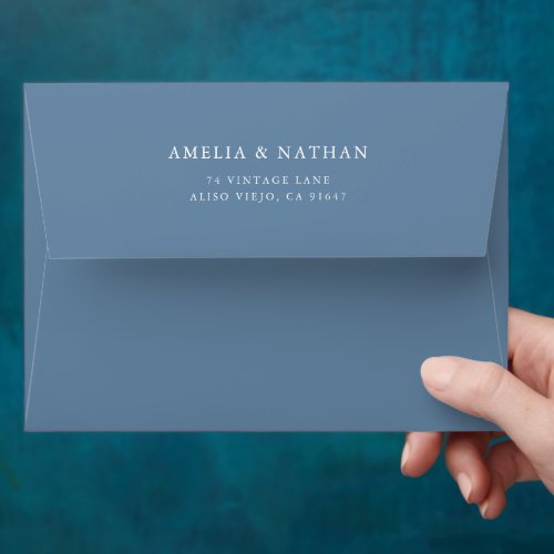 Dusty Blue Wedding Envelope