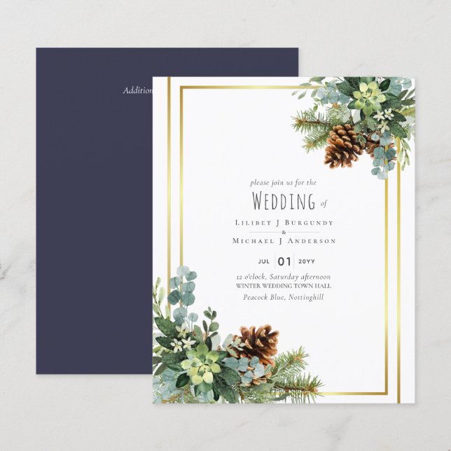 Dusty Blue Wedding Eucalyptus Greenery Budget (Front/Back)