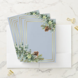 Dusty Blue Wedding Eucalyptus Greenery Budget Pocket Folder