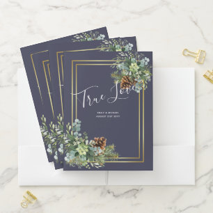 Dusty Blue Wedding Eucalyptus Greenery Budget Pocket Folder