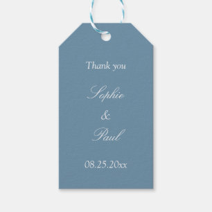 Dusty Blue Wedding Favor Thank You Gift Tags
