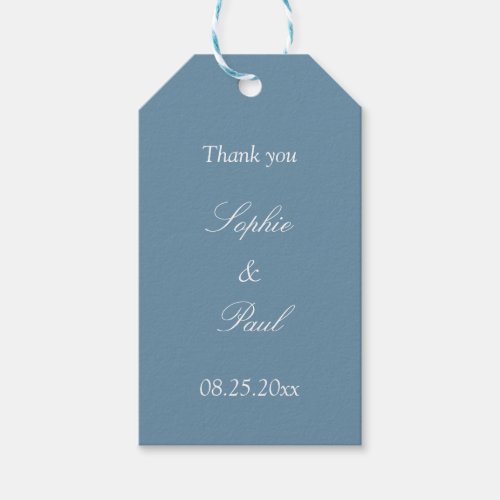 Dusty Blue Wedding Favor Thank You Gift Tags