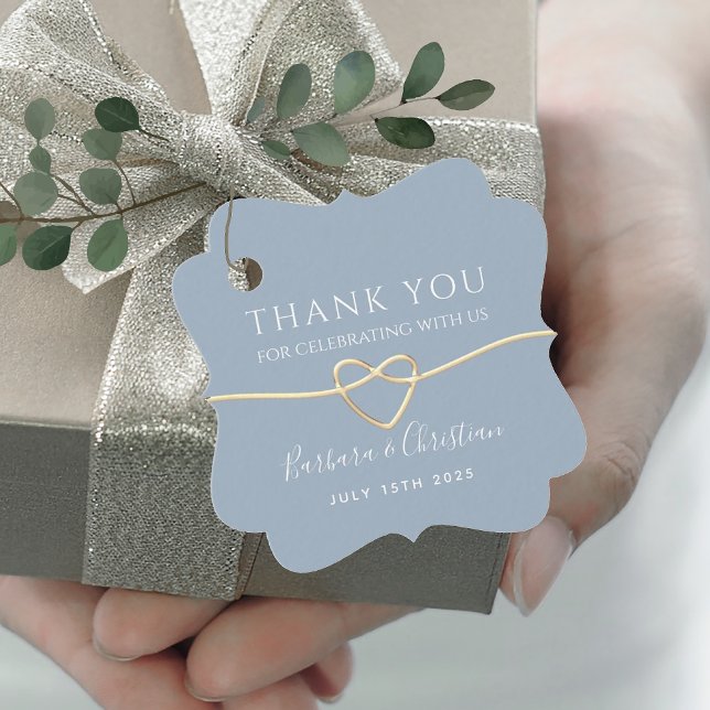Dusty Blue Wedding Favor Thank You Tag (Creator Uploaded)