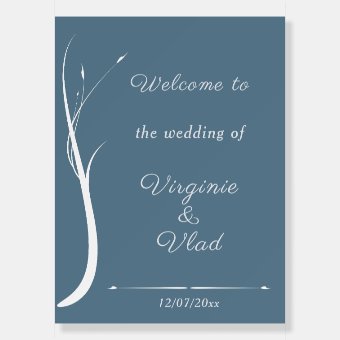 Dusty Blue Wedding Foam Board Zazzle