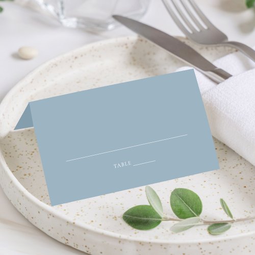 Dusty Blue Wedding Folded Place Card