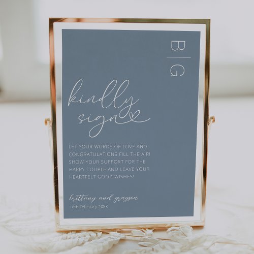 Dusty Blue Wedding Guestbook Sign