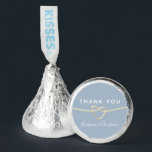 Dusty Blue Wedding Hershey®'s Kisses®<br><div class="desc">Simple,  elegant,  minimalist,  dusty blue wedding thank you favor candy with faux gold rope heart and modern calligraphy script.</div>