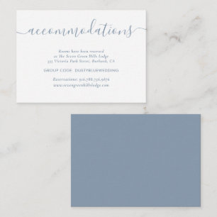 Dusty Blue Wedding Hotel Accommodation Cards