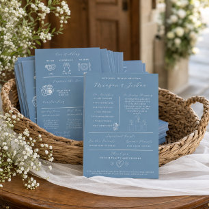 Dusty Blue Wedding Infographic Program