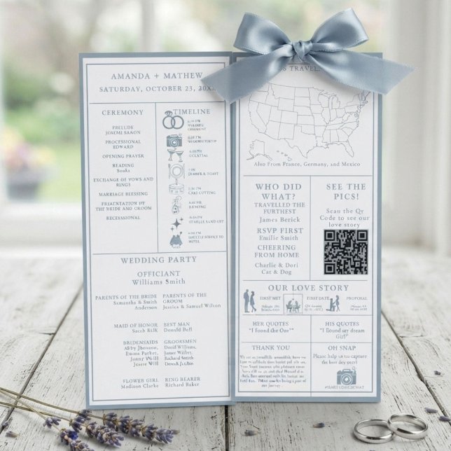 Dusty Blue Wedding Infographic Program (Creator Uploaded)