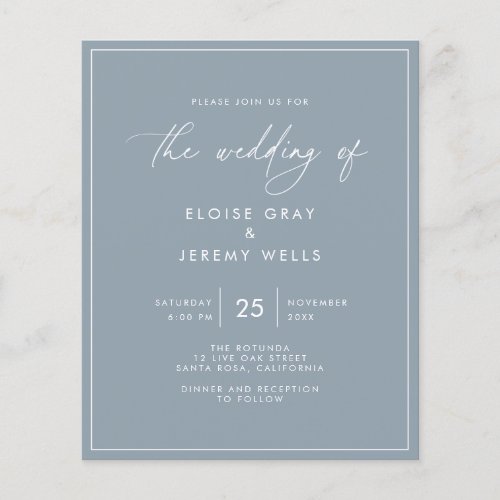 Dusty Blue Wedding Invitation