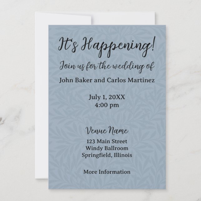 Dusty Blue Wedding Invitation (Front)
