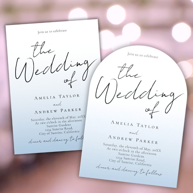 Dusty Blue Wedding Invitation Arch Photo QR Code (Creator Uploaded)