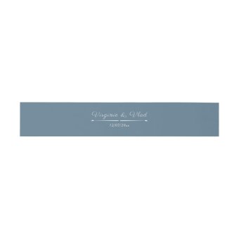 Dusty Blue Wedding Invitation Belly Band Zazzle