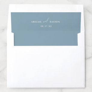 Dusty Blue Wedding Invitation Envelope Liner