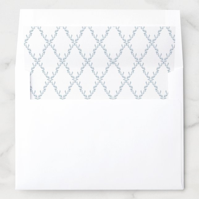 Dusty Blue Wedding Invitation Envelope Liner (In Envelope)