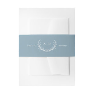Dusty Blue Wedding Invitation Suite Belly Band