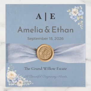 Dusty Blue Wedding Luxury Ribbon Invitation Envelope Liner