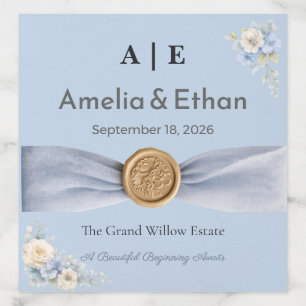 Dusty Blue Wedding   Luxury Ribbon Invitation Envelope Liner