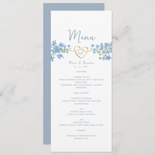 Dusty Blue Wedding Menu