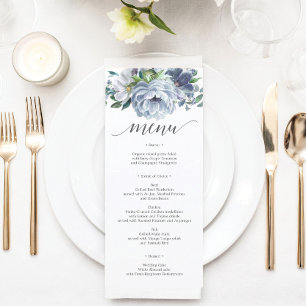Dusty Blue Wedding Menu - Wedding Menus