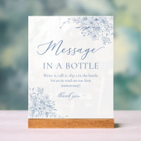 Dusty Blue Wedding Message In A Bottle 