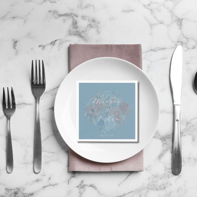Dusty Blue Wedding Napkins (Creator Uploaded)