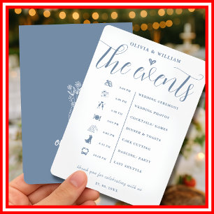 Dusty Blue Wedding Order of Events Program