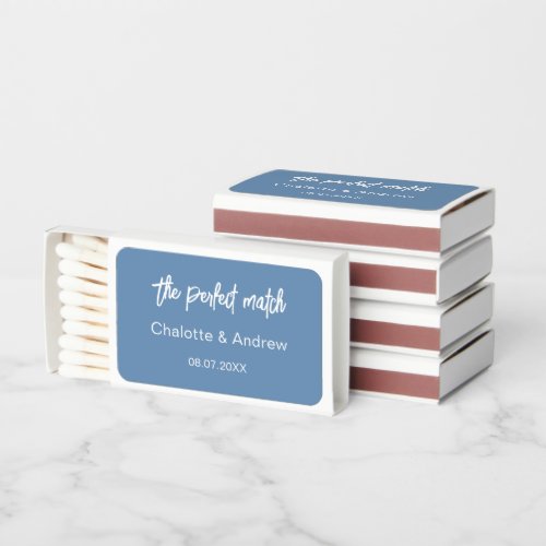 Dusty blue wedding perfect matchbox matchboxes