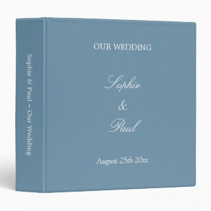 Dusty Blue Wedding Personalized 3 Ring Binder