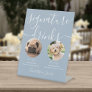 Dusty Blue Wedding Pet Dog Signature Drinks Pedestal Sign