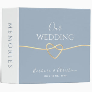 Dusty Blue Wedding Photo Album 3 Ring Binder
