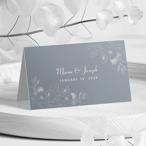 Dusty Blue Wedding Place Card
