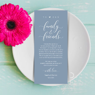 Dusty Blue Wedding Place Setting Thank You Card
