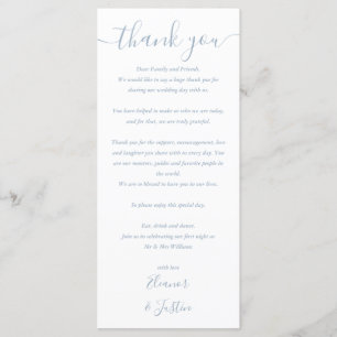 Dusty Blue Wedding Program Thank You Place Card