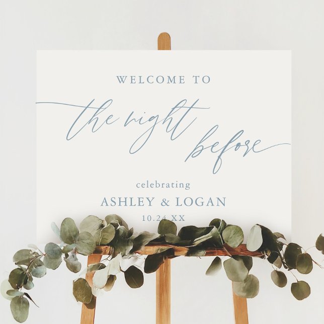 Dusty Blue Wedding Rehearsal Dinner Welcome Sign (Creator Uploaded)