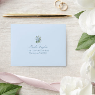 Dusty Blue Wedding Reply Envelope 
