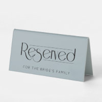 Dusty Blue Wedding Reserved Table Tent Sign