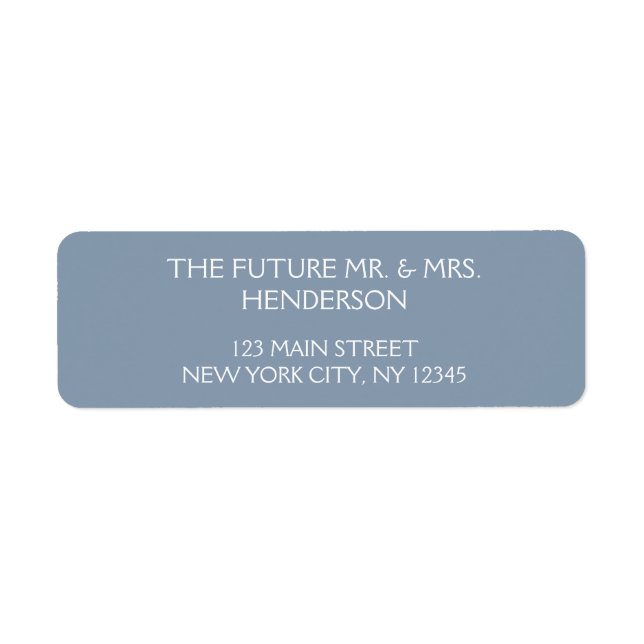 Dusty Blue Wedding Return Address Label (Front)