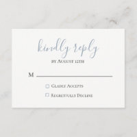 Dusty Blue Wedding RSVP Card