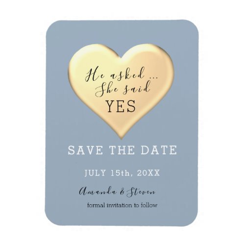 Dusty Blue Wedding Save The Date Invitation Magnet