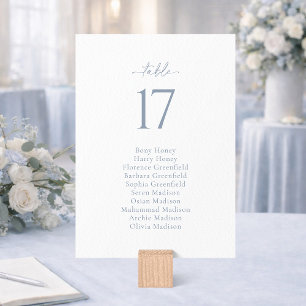 Dusty Blue Wedding Seating Chart Card