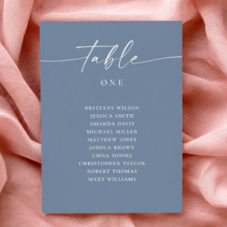 Dusty Blue Wedding Seating Chart | Coastal Seaside Invitation