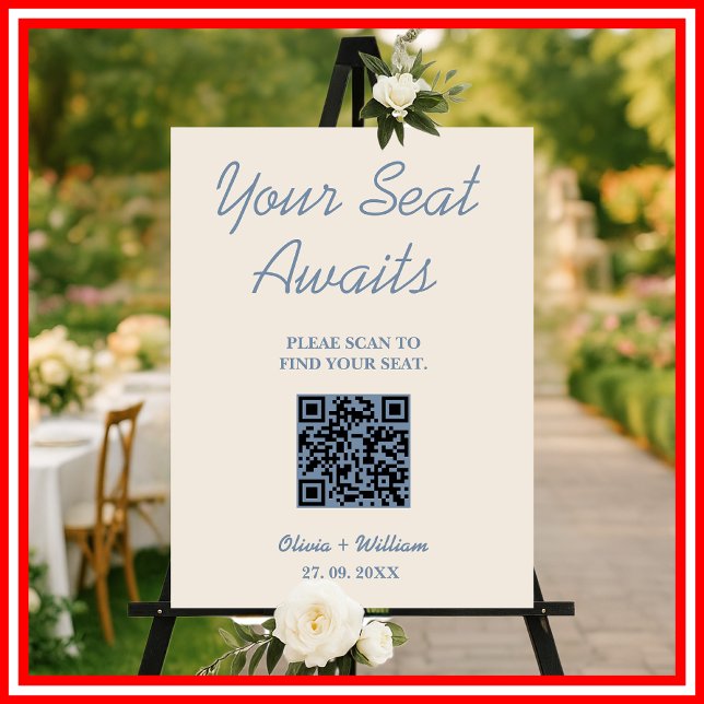 Dusty Blue Wedding | Seating Chart Sign (Creator Uploaded)
