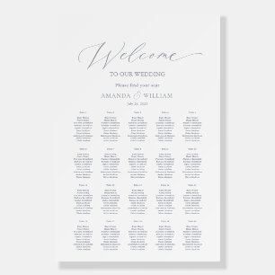 Dusty Blue Wedding Seating Chart Welcome Sign