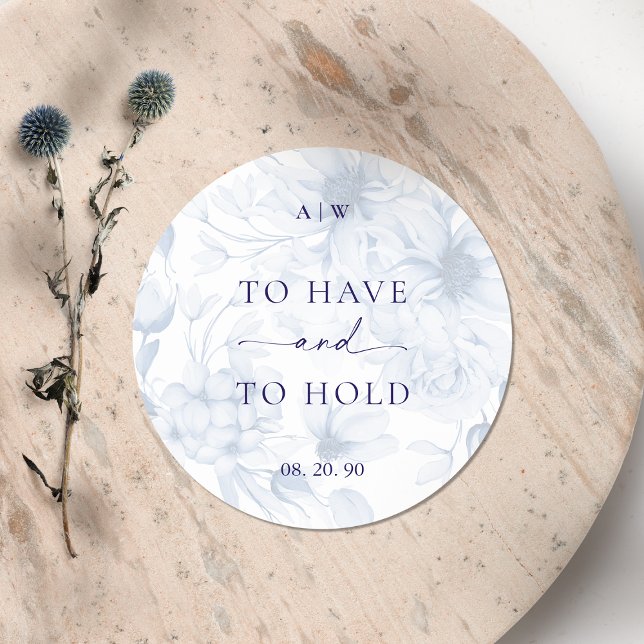 Dusty Blue Wedding Sticker – TO HAVE AND TO HOLD (Creator Uploaded)