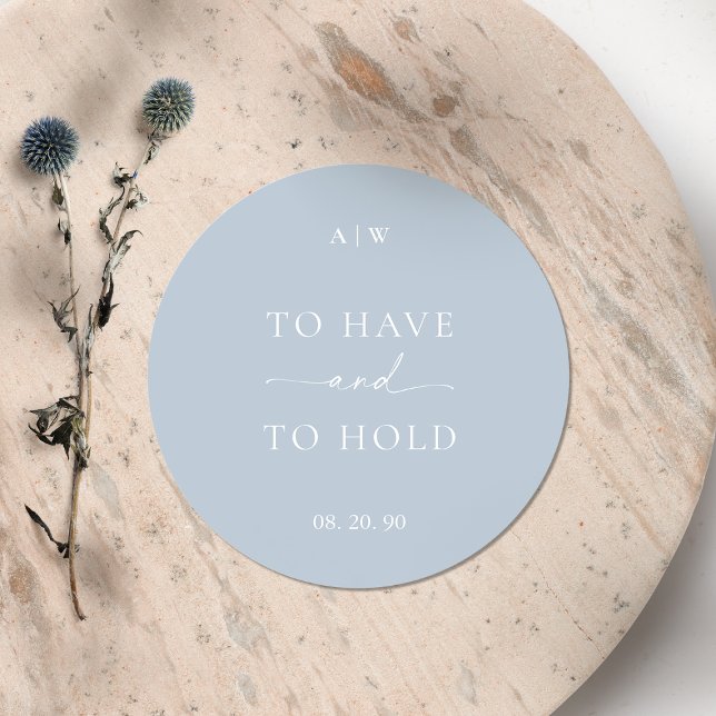 Dusty Blue Wedding Sticker – TO HAVE AND TO HOLD (Creator Uploaded)