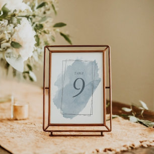 Dusty Blue Wedding Table Number And Seating Chart Tent