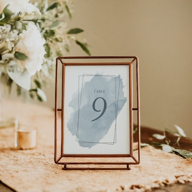 Dusty Blue Wedding Table Number And Seating Chart Tent (Creator Uploaded)